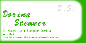 dorina stemmer business card